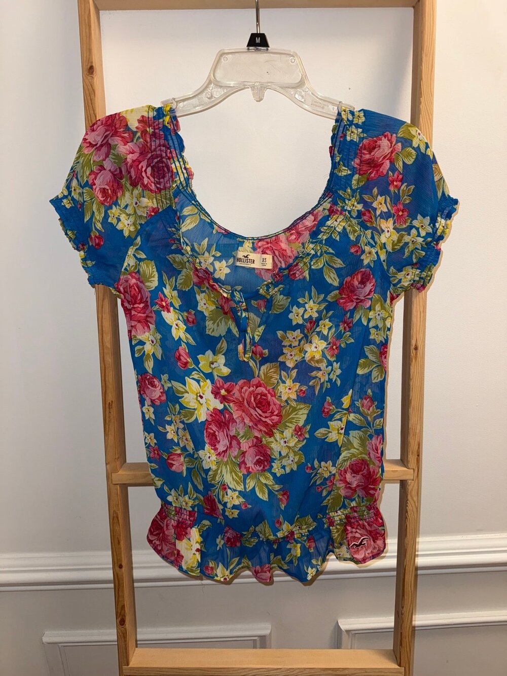 Vintage Hollister Blue Floral Blouse